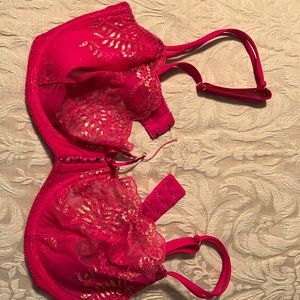 Victoria’s Secret light lift pink lace bra with corset detail